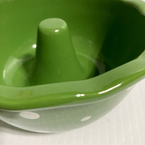 TEMP-TATIONS Ovenware Baking Mini by Green  White Polka Dots 2.5 x 5.5 in - Picture 9 of 10
